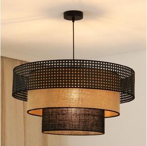 Brilagi - Lustr DAKOTA LUNETA 1xE27/15W/230V pr. 60 cm negru/ratan