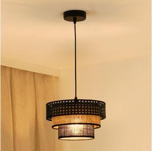 Brilagi - Lustr DAKOTA LUNETA 1xE27/15W/230V pr. 25 cm negru/ratan