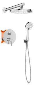 Invena Kalitea, set de duș încastrat, baterie cu 2 funcții, crom, INV-BS-72-001-V