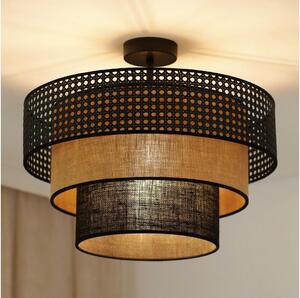 Brilagi - Lustr DAKOTA LUNETA 1xE27/15W/230V pr. 45 cm negru/ratan