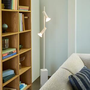 Hübsch Lampadar, gri deschis, înălțime 160 cm, fier/sticlă, cu 2 becuri, Gri, Camera de zi / sufragerie, Metal, Modern