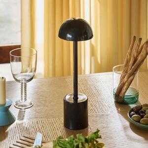 Hübsch Lampă de masă cu LED și baterie Taten, negru, înălțime 30 cm, metal, reglabil, Negru, Metal, Modern