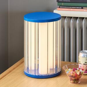 Hübsch Lampa de masă cu LED Aru, albastru/transparent, înălțime 30 cm, sticlă/fier, reglabil, Albastru, Camera de zi / sufragerie, Modern