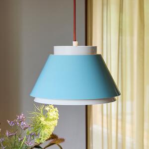 Hübsch Lampă suspendată Remi, albastru/bej, Ø 25 cm, metal, reglabil, Albastru, Camera de zi / sufragerie, Metal, Scandinavă
