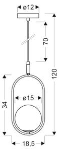 Lustră pe cablu CORDEL 1xG9/28W/230V crom lucios