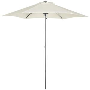 Outsunny Umbrelă Pătrată 2x2m pentru Grădină, Stâlp Central din Aluminiu, Rezistentă la Intemperii, Bej | Aosom Romania