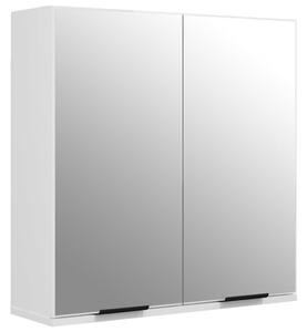 Dulap de baie cu oglindă, alb extralucios, 64x20x67 cm