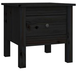 Masă laterală, negru, 40x40x39 cm, lemn masiv de pin