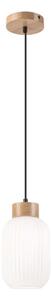 Lustră pe cablu HARMA 1xE27/15W/230V d. 14 cm alb/stejar