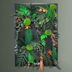 Tablou Tropical decorat cu muschi ferigi si plante stabilizate