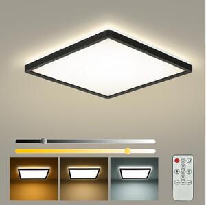 Brilagi - Plafonieră LED dimabilă ULTRA SLIM LED/18W/230V 30x30 cm neagră + telecomandă