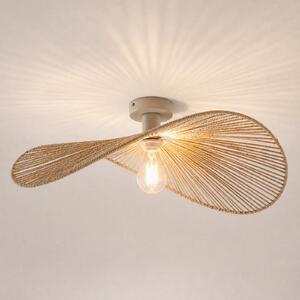 Lindby Plafonieră Valdorin, bej, 75 cm x 50 cm, hârtie, reglabil, Bej, Camera de zi / sufragerie, Hârtie / Carton, Modern