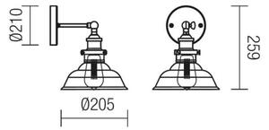 Redo 01-1026 - Aplică perete SAVILLE 1xE27/42W/230V