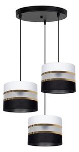 Lustră pe cablu CORAL 3xE27/60W/230V neagră/albă