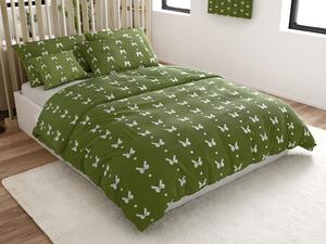 Lenjerie din microflanel WHITE BOW verde Dimensiune lenjerie de pat: 70 x 90 cm | 140 x 200 cm