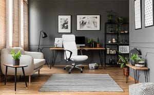 Scaun de birou cu spătar din plasă, alb