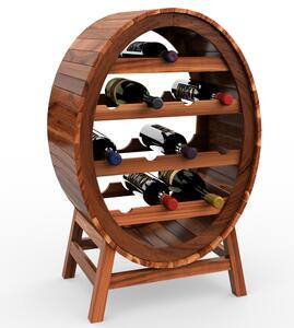 Raft pentru vin, 12 sticle, design de butoi de vin