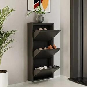 Pantofar 3 usi,din metal,culoare antracit