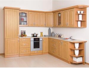 KONDELA Cabinet de bucătărie, superior, stânga, anin, LORA MDF NEW KLASIK W40S