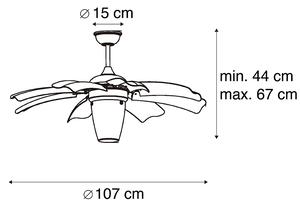 Ventilator de tavan de design din alamă cu telecomandă - Wings 42