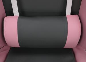 Scaun de birou / joc, roz / gri / alb, BARBIRE