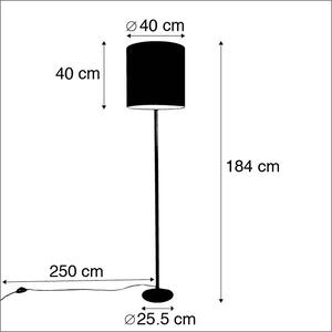 Lampă de podea modernă, oțel, abajur din material negru 40 cm - Simplo