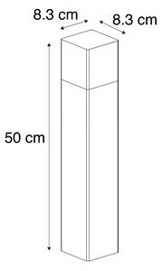 Lampa de exterior in picioare neagra 50 cm IP44 cu efect de sticla fumurie - Danemarca