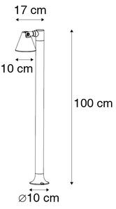 Stâlp de exterior modern negru 100 cm IP44 - Ciara