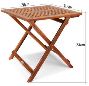 Masa laterală Alek din lemn de salcâm 70x70x73cm