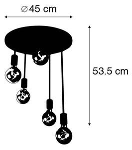 Plafoniera moderna neagra 5 lumini - Facil