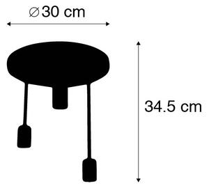 Plafoniera inteligentă neagră cu 3 WiFi G95 - Facil