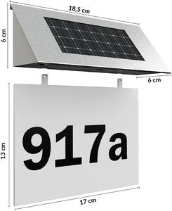 Număr de casă LED solar alb