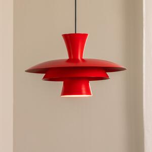 Luminex Lampă suspendată Plato, roșu, metal, Ø 38 cm, E27, reglabil, Roșu, Camera de zi / sufragerie, Metal, Modern