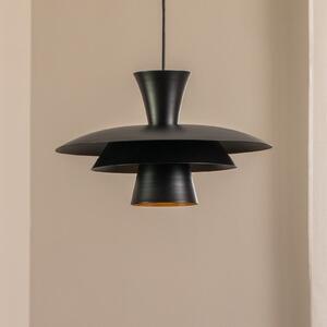 Luminex Lampă suspendată Plato, negru, metal, Ø 38 cm, E27, reglabil, Negru, Camera de zi / sufragerie, Metal, Modern