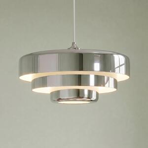 Lindby Lampă suspendată Tivra, crom, Ø 35 cm, metal, E27, reglabil, Crom, Camera de zi / sufragerie, Metal, Design