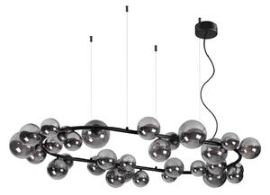 Ideal Lux - Lustră LED pe cablu PERLAGE 30xG9/3W/230V 143 cm negru/fumuriu