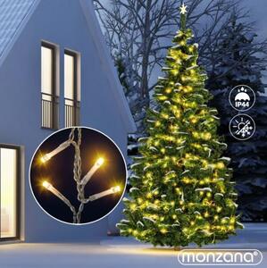 Ghirlandă de Crăciun cu luminițe LED în formă de stele, alb cald, 10m