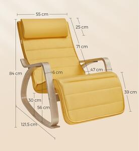 Scaun leagăn, șezlong, capacitate de încărcare 150 kg, galben pastel