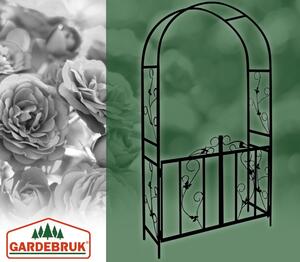 Arcul pentru trandafiri, suport metalic pentru flori cu poartă, 225x115X37CM, negru