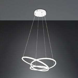 Trio Lighting Lampă suspendată Darvin LED, lungime 64 cm, alb mat, metal, CCT, reglabil, Alb, Camera de zi / sufragerie, Metal, Modern