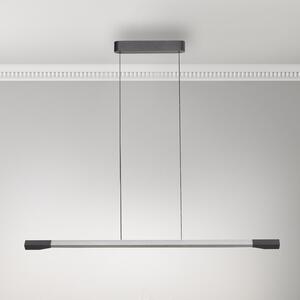 Paul Neuhaus Lampă suspendată LED Hoop, culoare aluminiu, 128 cm, dimabil, reglabil, Metalic, Camera de zi / sufragerie, Aluminiu, Modern