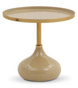 Masuta de cafea Bej Eclipse metalica Ø 51 cm /h 48 cm