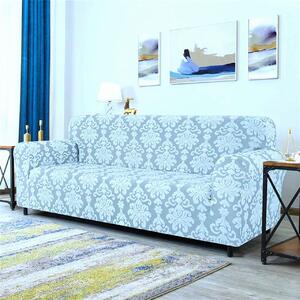 Husa elastica pentru canapea 3 locuri, fara volanas, model Jacquard, Gri