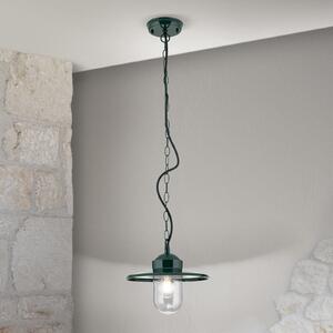 ORION Lampă suspendată pentru exterior Edward, verde, Ø 27,5 cm, aluminiu/glass, reglabil, Verde, Aluminiu, Antichitate