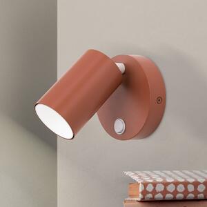 ORION Spot de perete Penn, roșu coral, Ø 10,5 cm, oțel/aluminiu, reglabil, Roșu, dormitor, Metal, Modern