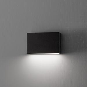 Egger Licht EGG DLS LED lumina de perete în aer liber Flatbox negru 11x7 cm aluminiu, Negru, Hol, Aluminiu, Modern, Soclu de perete jos