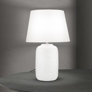 ORION Lampă de masă Coral, alb, înălțime 51 cm, ceramică/lin, Alb, Camera de zi / sufragerie, Țesătură / Textil, Modern