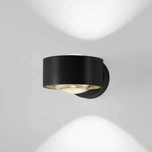 Egger Licht EGG Aplică de perete Clippo Optic, negru/galben, DTW, sus/jos, reglabil, Negru, Camera de zi / sufragerie, Aluminiu, Modern, Perete rotund