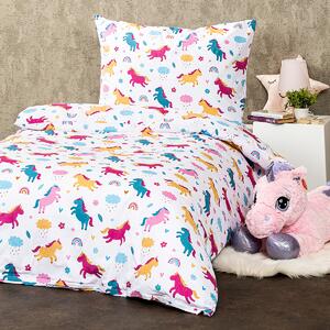 Lenjerie pat 4Home Unicorn pentru copii, bumbac, 140 x 200 cm, 70 x 90 cm