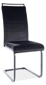 Scaun H441 cadru metal negru/catifea negru TAP.117, 41x42x102